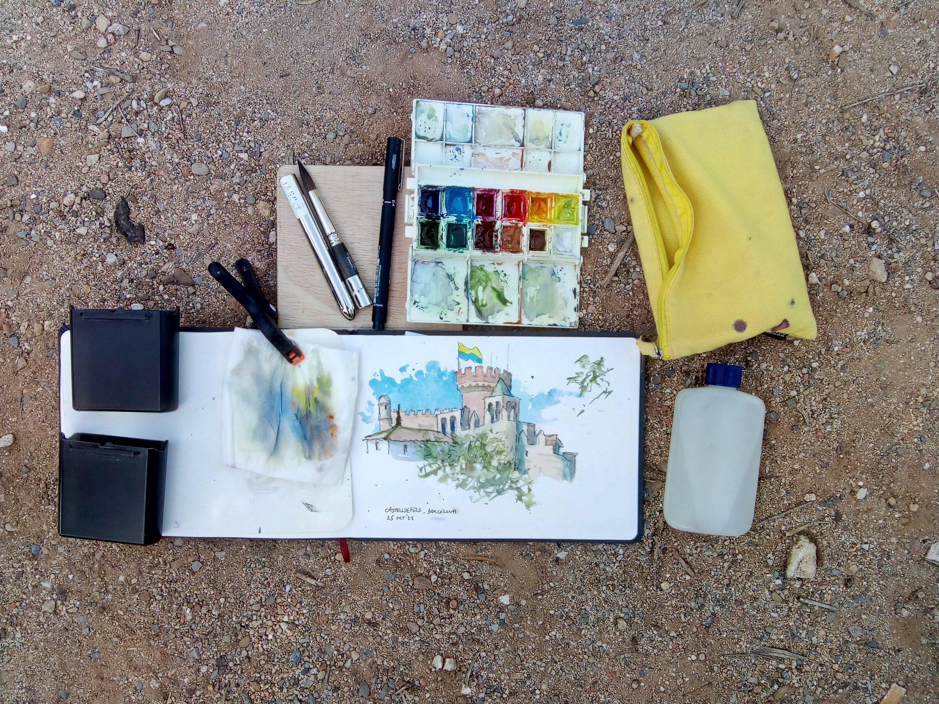 5 types of travel sketching kits I use: watercolor, minimal, study kit &  more